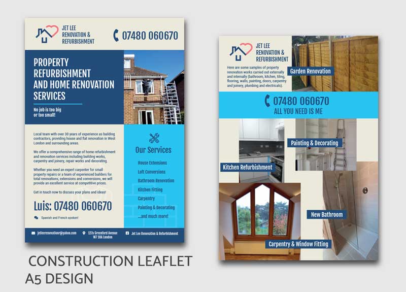 Construction Leaflet A5 design